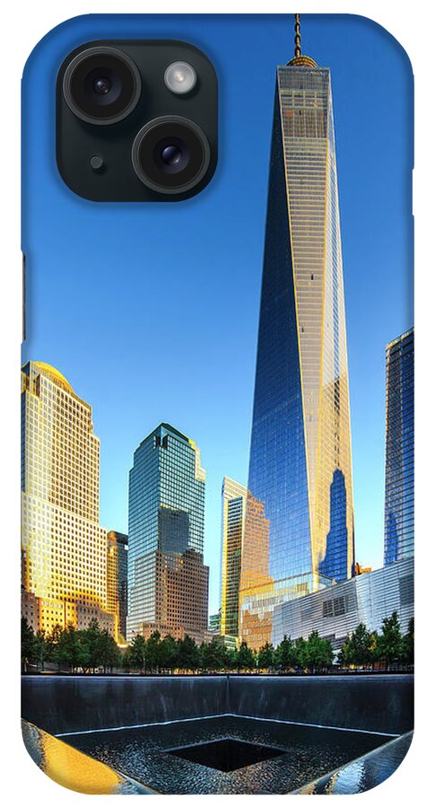 Estock iPhone Case featuring the digital art Freedom Tower & 911 Memorial Nyc #2 by Antonino Bartuccio