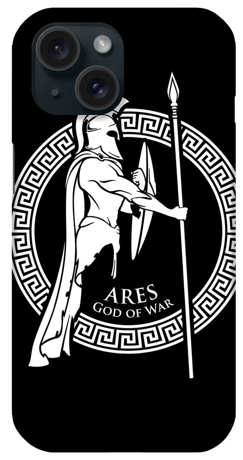 Myths iPhone Case featuring the digital art Greek Mythology Gift Ancient Greece History Lovers of Ares Gods Goddesses Deities #2 by Martin Hicks