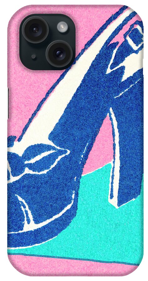 Campy iPhone Case featuring the drawing High Heel Shoe #2 by CSA Images