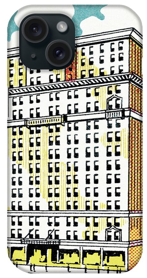 Accommodate iPhone Case featuring the drawing High Rise Building #2 by CSA Images