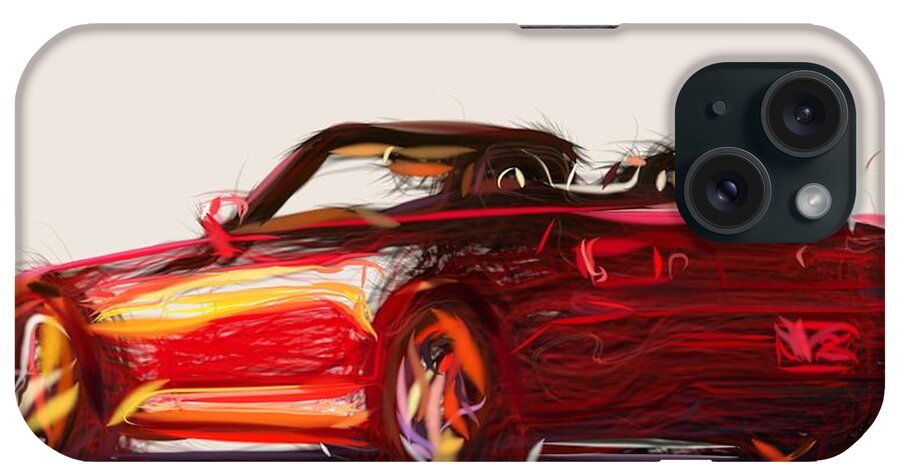 Honda iPhone Case featuring the digital art Honda S2000 Draw #2 by CarsToon Concept