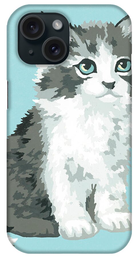 Animal iPhone Case featuring the drawing Kitten #2 by CSA Images