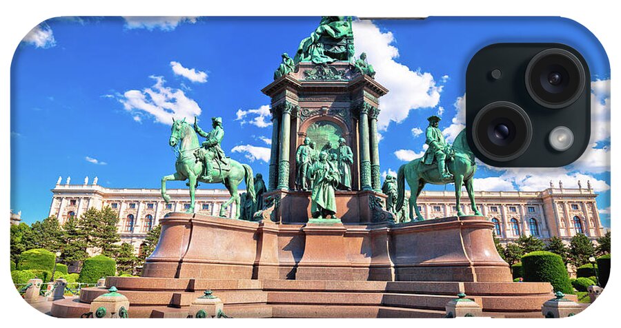 Vienna iPhone Case featuring the photograph Maria Theresien Platz square in Vienna architecture and nature v #2 by Brch Photography
