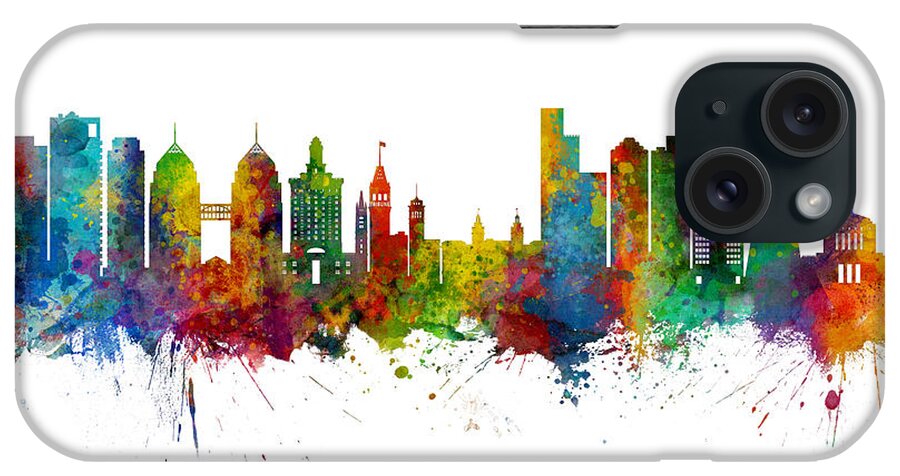 Oakland iPhone Case featuring the digital art Oakland California Skyline #2 by Michael Tompsett