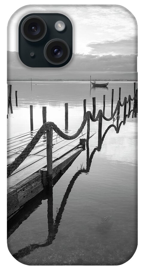 Amanecer iPhone Case featuring the photograph Old Wooden Port Submerged In The Ria De Aveiro #2 by Cavan Images