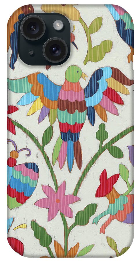 Decorative iPhone Case featuring the painting Otomi Embroidery II #2 by Chariklia Zarris