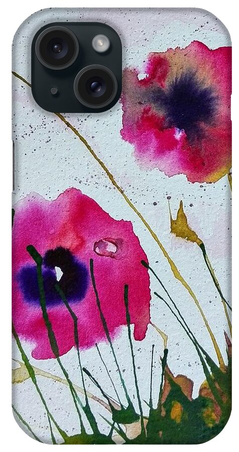 Poppies iPhone Case featuring the painting Poppies #3 by Sandie Croft