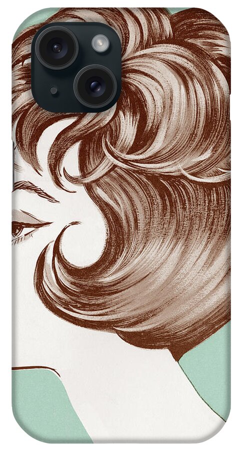 Adult iPhone Case featuring the drawing Profile of Woman #2 by CSA Images