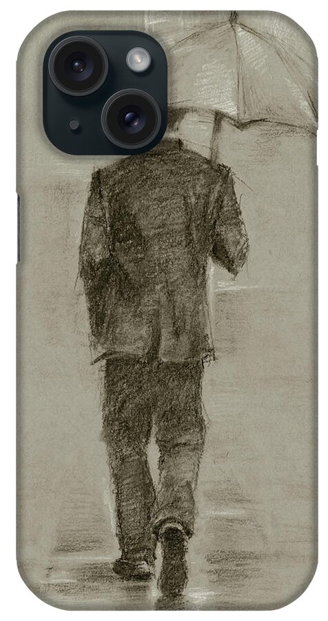 Fashion & Figurative iPhone Case featuring the painting Rainy Day Rendezvous II #2 by Ethan Harper