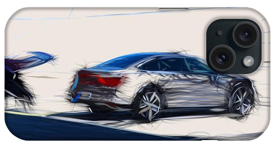 Renault iPhone Case featuring the digital art Renault Talisman Draw #3 by CarsToon Concept