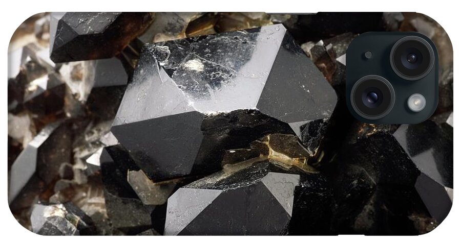 Abundant iPhone Case featuring the photograph Smoky Quartz Crystals #2 by Michael Clutson/science Photo Library