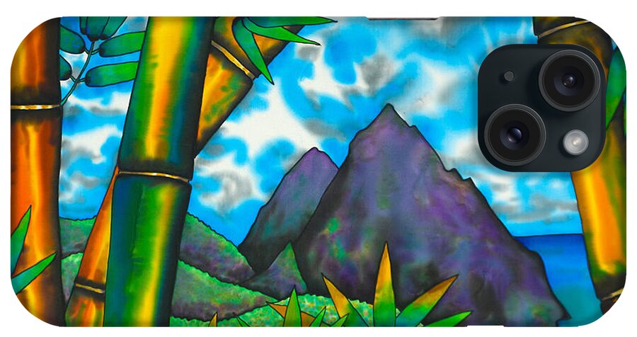 Pitons iPhone Case featuring the painting St. Lucia Pitons #3 by Daniel Jean-Baptiste