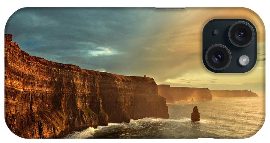 Tranquility iPhone Case featuring the photograph Waves Crashing On Rocky Cliffs #2 by George Karbus Photography