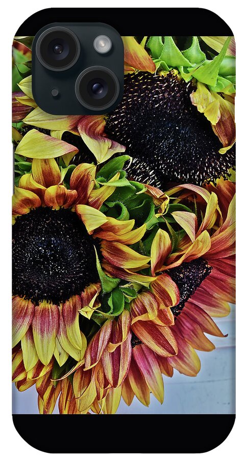 Flowers iPhone Case featuring the photograph 2019 Monona Farmers' Market July Sunflowers 3 by Janis Senungetuk