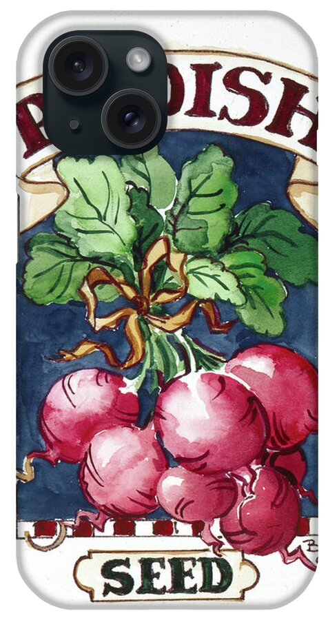 Radish-seed Packet iPhone Case featuring the painting 2116 Radish-seed Packet by Barbara Mock