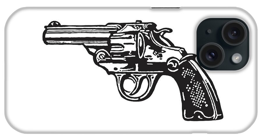 Archive iPhone Case featuring the drawing Handgun #22 by CSA Images
