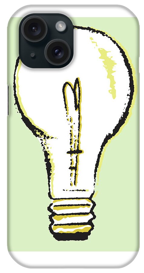 Bulb iPhone Case featuring the drawing Light Bulb #25 by CSA Images