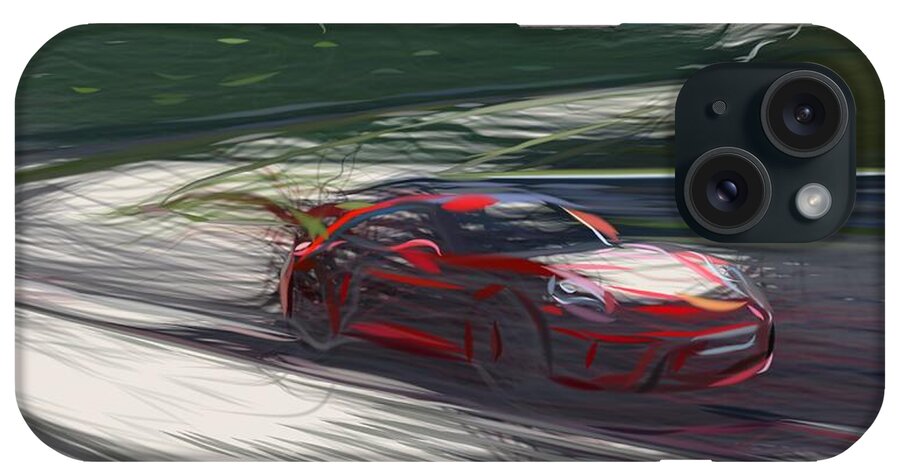 Porsche iPhone Case featuring the digital art Porsche 911 GT3 Drawing #28 by CarsToon Concept