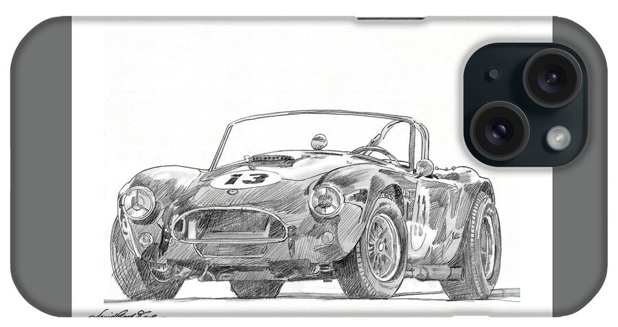 Cobra iPhone Case featuring the drawing 289 Cobra Competition by David Lloyd Glover