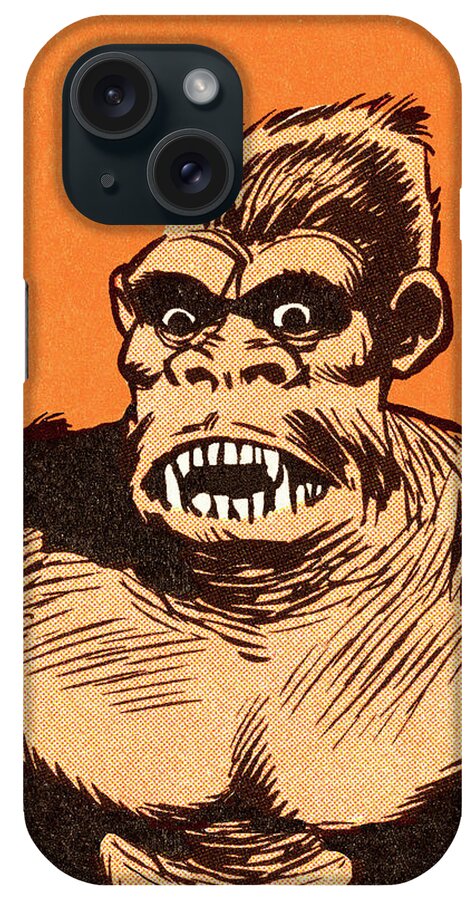 Afraid iPhone Case featuring the drawing Ape #3 by CSA Images