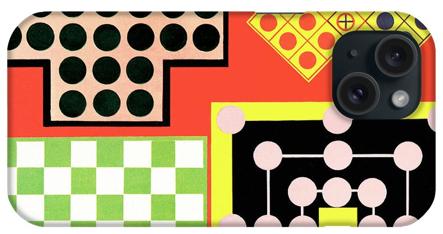 Background iPhone Case featuring the drawing Boardgames #3 by CSA Images