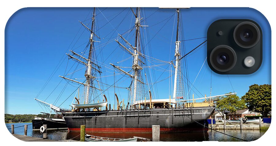 Estock iPhone Case featuring the digital art Connecticut, Mystic, Mystic Seaport Museum, Historic Vessel, Ship, Charles W. Morgan. #3 by Lumiere