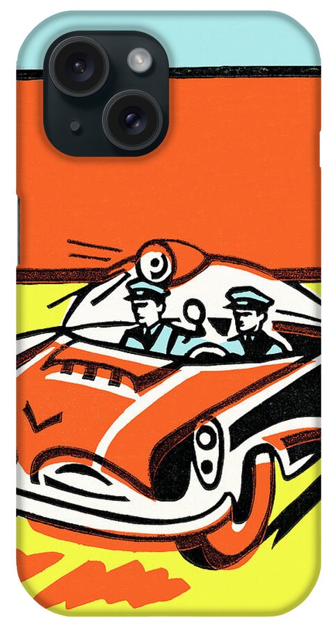 Auto iPhone Case featuring the drawing Convertible #3 by CSA Images