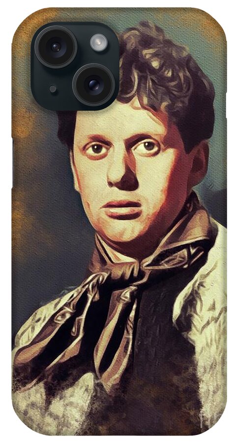 Dylan iPhone Case featuring the painting Dylan Thomas, Literary Legend #3 by Esoterica Art Agency