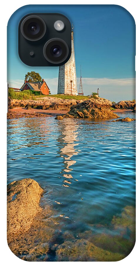 Estock iPhone Case featuring the digital art Lighthouse, New Haven, Connecticut #3 by Claudia Uripos