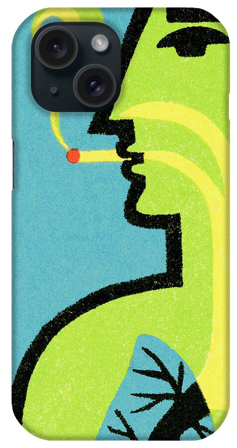Addiction iPhone Case featuring the drawing Man smoking #3 by CSA Images