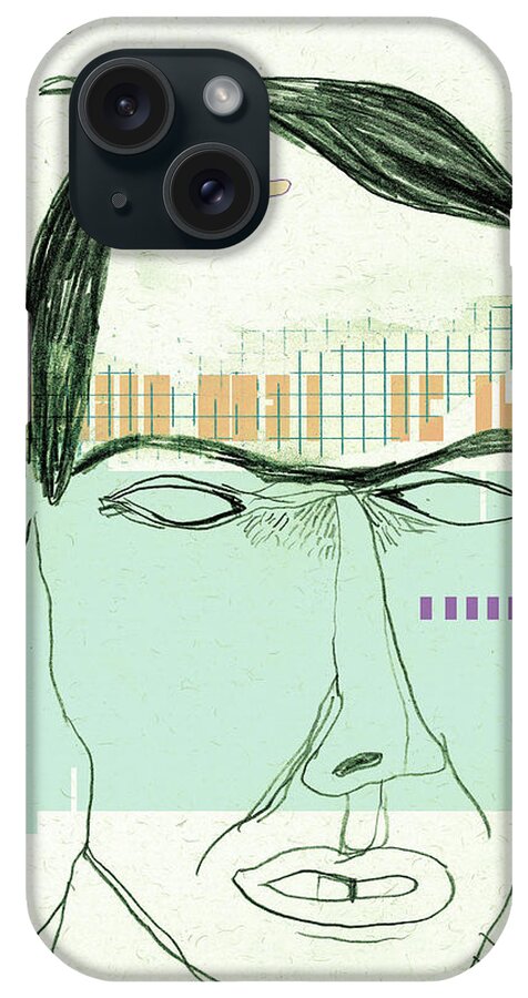 Adult iPhone Case featuring the drawing Portrait of a Man #3 by CSA Images