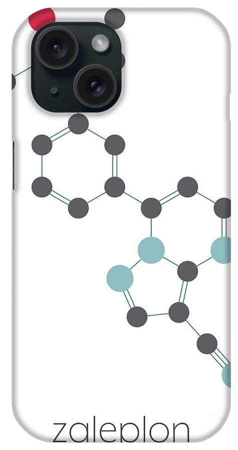 Zaleplon iPhone Case featuring the photograph Zaleplon Hypnotic Drug Molecule #3 by Molekuul/science Photo Library