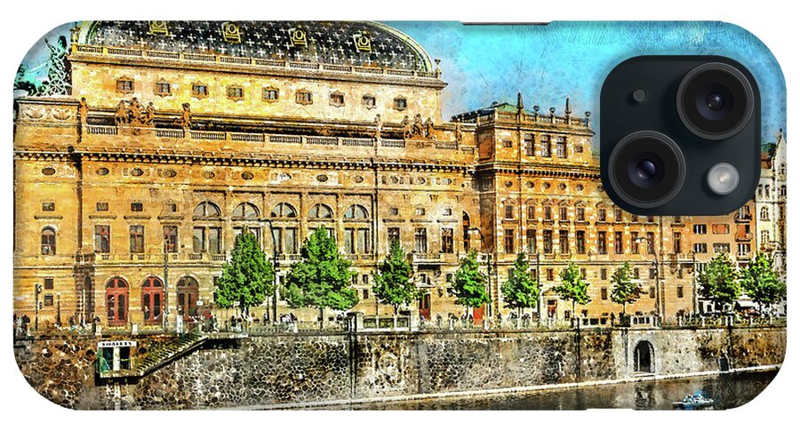 Praga iPhone Case featuring the digital art Praha city art #30 by Justyna Jaszke JBJart