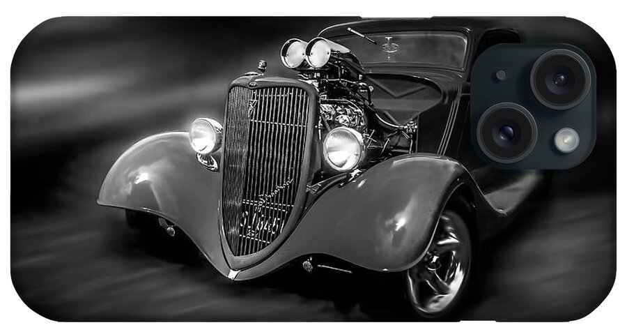 Ford iPhone Case featuring the photograph 30s Ford Coupe out of the dark by Carl H Payne