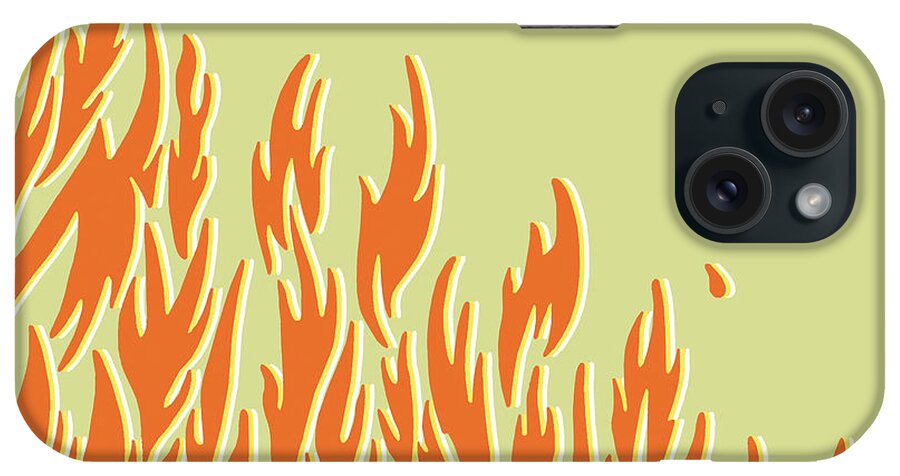 Background iPhone Case featuring the drawing Fire #37 by CSA Images