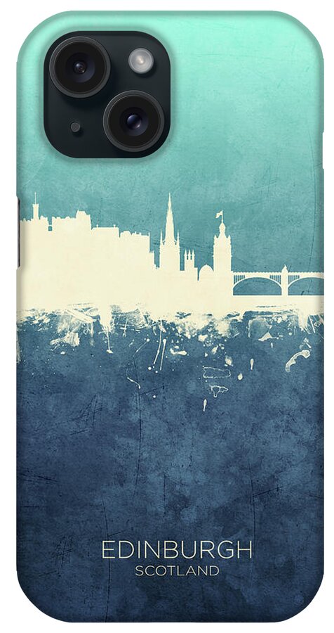 Edinburgh iPhone Case featuring the digital art Edinburgh Scotland Skyline #38 by Michael Tompsett