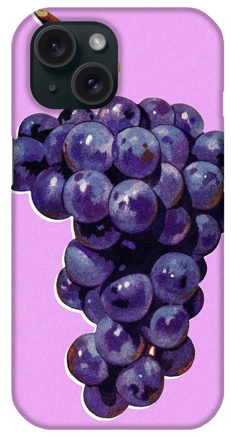 Bunch iPhone Case featuring the drawing Bunch of Grapes #4 by CSA Images