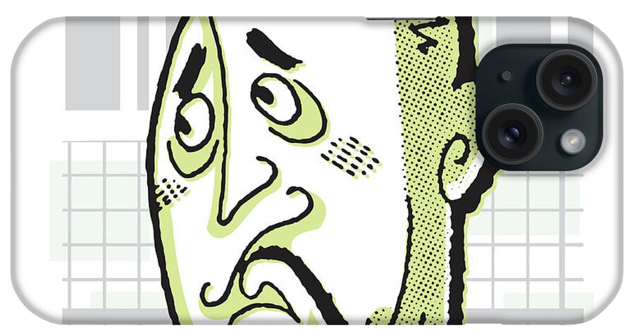 Adult iPhone Case featuring the drawing Confused Man #4 by CSA Images