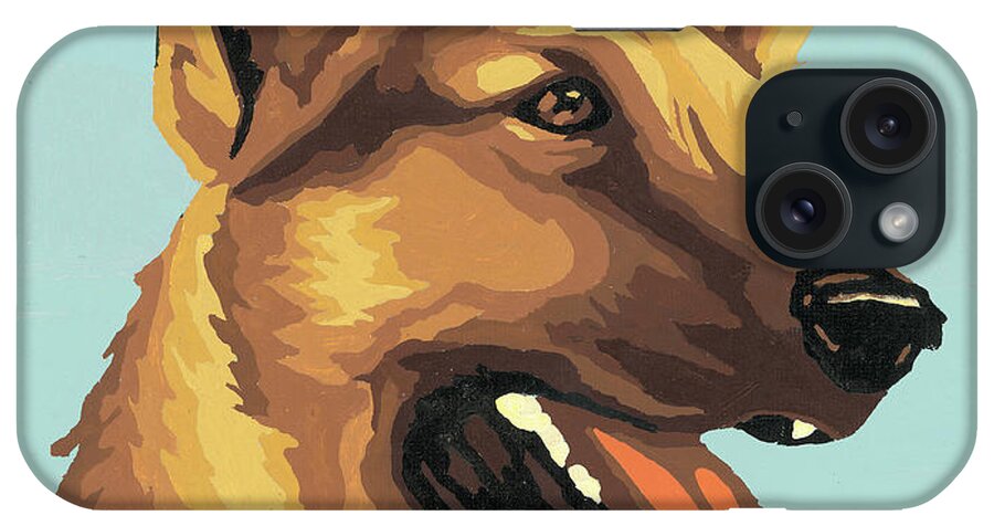 Animal iPhone Case featuring the drawing German Shepherd #4 by CSA Images