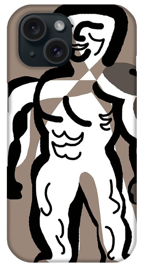 Adult iPhone Case featuring the drawing Muscular Man #4 by CSA Images