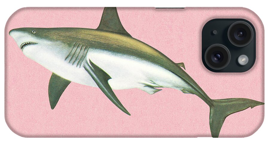 Animal iPhone Case featuring the drawing Shark #4 by CSA Images