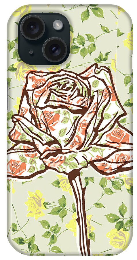 Background iPhone Case featuring the drawing Rose #44 by CSA Images