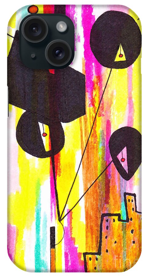 Lew Hagood iPhone Case featuring the mixed media 46.ab.6 by Lew Hagood