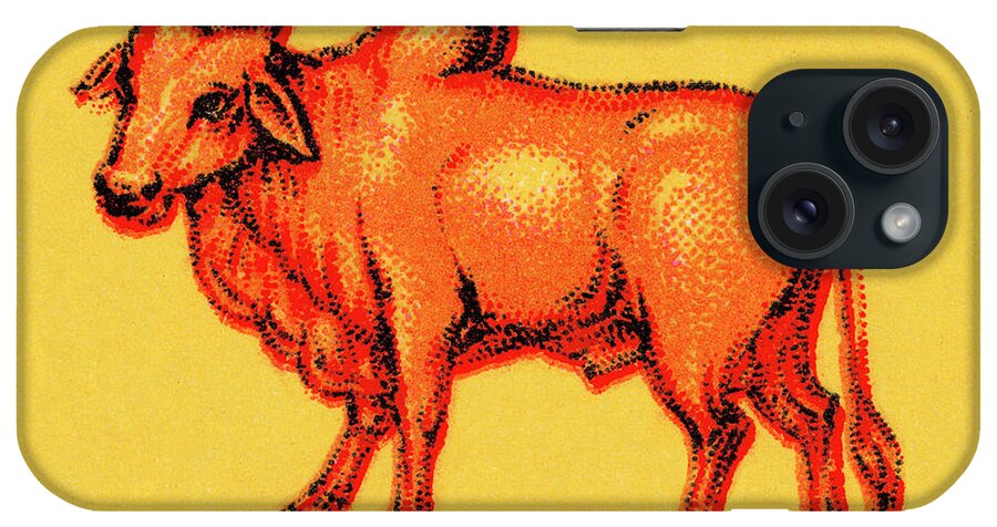 Animal iPhone Case featuring the drawing Cattle #5 by CSA Images