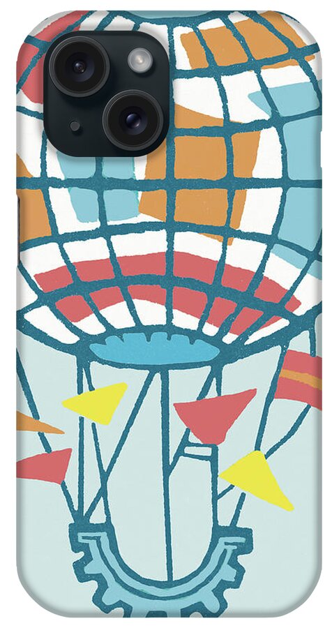 Balloon iPhone Case featuring the drawing Hot Air Balloon #5 by CSA Images