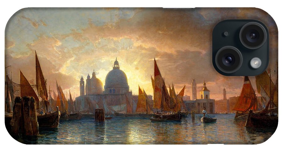 Haleltine iPhone Case featuring the painting Santa Maria della Salute, Sunset #9 by William Stanley Haseltine
