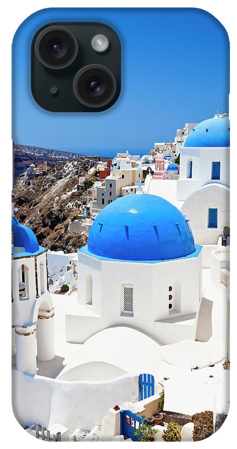 Saint George Church iPhone Case featuring the photograph Santorini Famous Churches #5 by Mbbirdy