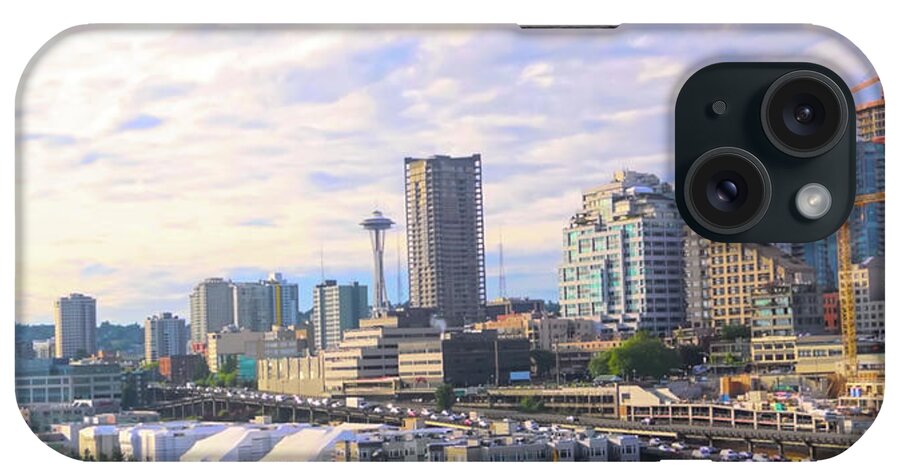 Seattle iPhone Case featuring the photograph Seattle Skyline City View by Cathy Anderson