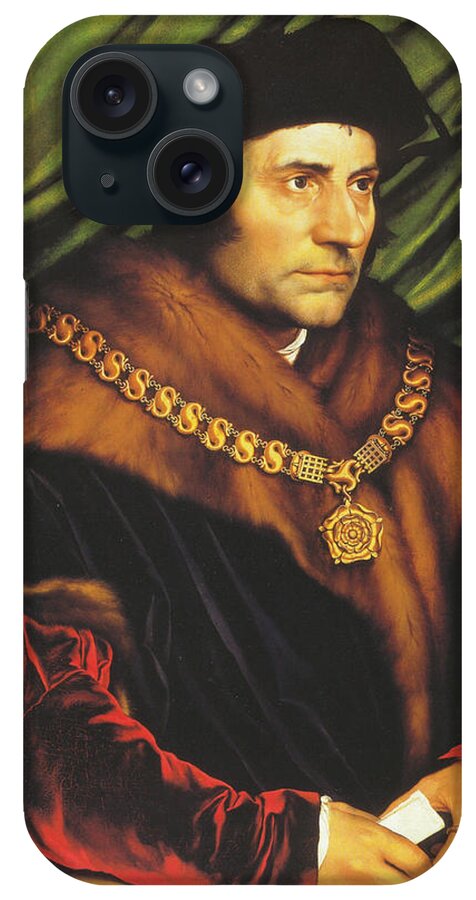 More iPhone Case featuring the painting Sir Thomas More #5 by Hans Holbein the Younger