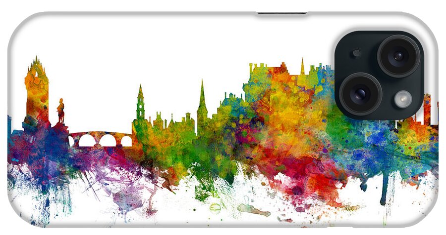 Stirling iPhone Case featuring the digital art Stirling Scotland Skyline #5 by Michael Tompsett